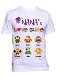 Nana Grandma Love Bugs Personalized White Shirt- Exclusive Mother's Day