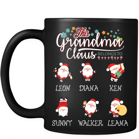 This Grandma Claus Belongs To Personalized Ceramic Coffee Mugs Christmas Special Edition