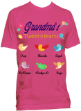 Nana Grandma Tweet Hearts Personalized Relaxed Tee with Grandkids names Up to 18 Kids