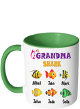 This Nana Grandma Shark Belongs to Personalized Colorful Coffee Mug Print Both Sides - Limited Edition up to 18 Kids