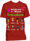 Reasons I Love Being a GrandMa, Nana, GiGi, MiMi Personalized Relaxed Tee with Grandkids names Up to 18 Kids