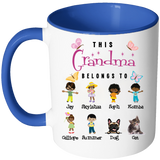 This NaNa Belongs to Personalized Colorful Coffee Mug Print Both Sides - Limited Edition up to 18 Kids/Pets