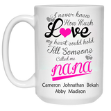I Never Knew How Much Love My Heart Could Hold Personalized Ceramic Coffee Mugs