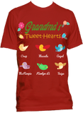 Nana Grandma Tweet Hearts Personalized Relaxed Tee with Grandkids names Up to 18 Kids