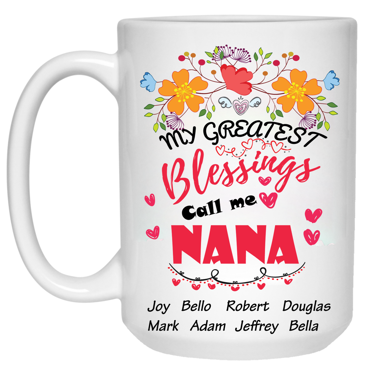 My Greatest Blessings Call Me Nana Grandma Personalized Ceramic Coffee Mugs Christmas Special Edition