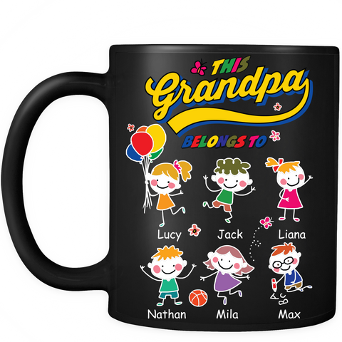 This Cool Grandpa Belongs to High Quality Ceramic Coffee Mug Both Sides Print
