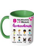 Reasons I Love Being a Grandma Nana Personalized Accent Mug 11 oz