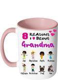 Reasons I Love Being a Grandma Nana Personalized Accent Mug 11 oz