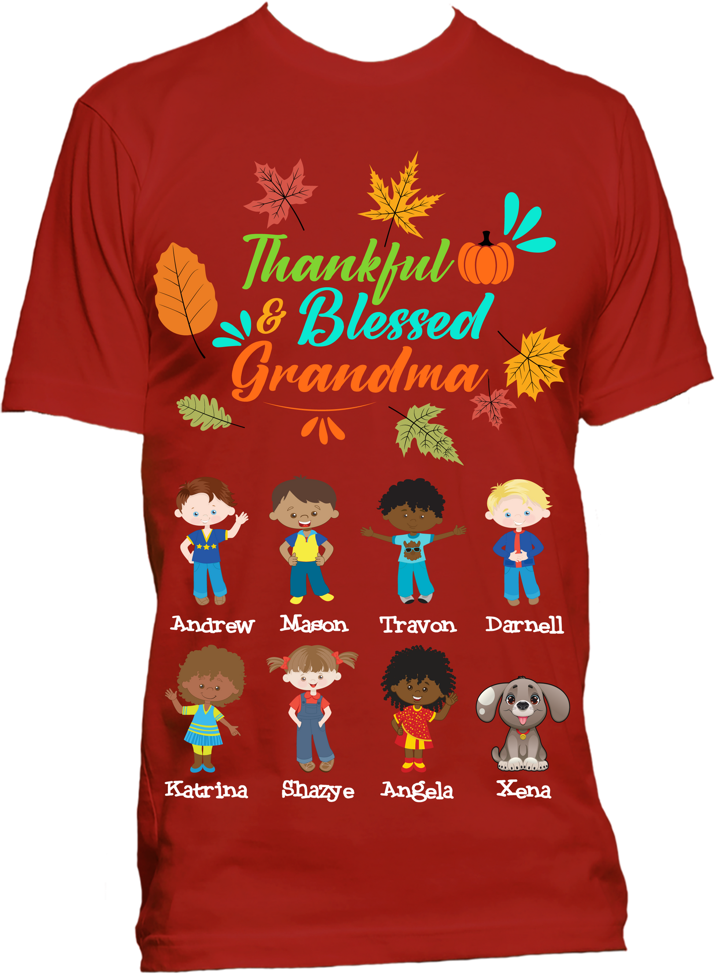 Thankful and Blessed Grandma Nana Personalized Tee***ANY NICK NAME*** Thanksgiving Special
