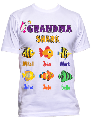 Nana Grandma Shark Personalized T-Shirts Special Edition ***On Sale Today Only***