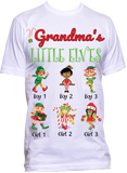 GRANDMA LITTLE ELVES RELAXED TEE***ANY NICK NAME*** Up to 18 Kids CHRISTMAS DAY SPECIAL