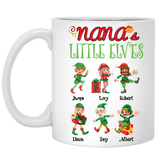 Grandma Nana Little Elves Personalized Ceramic Coffee Mugs Christmas Special Edition