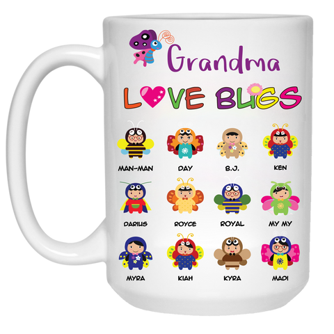 Nana Love Bugs High Quality Ceramic Coffee Mug Both Sides Print