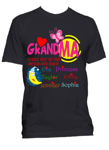 Grandma Loves you to the moon and back Personalized T-Shirts Hoodies Sale 70% Off Special Price On Sale Today Only