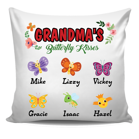 Grandma's Butterfly Kissess Personalized Pillow Cover Special Edition