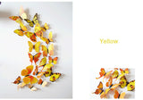 12 Pcs/Lot PVC 3D DIY Butterfly Wall Stickers Home Decor Poster for Kitchen Bathroom Fridge Adhesive to Wall Decals Decoration