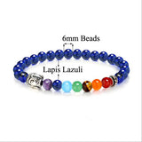Natural Stone Tiger Eye Lava Beads 7 Chakra Bracelet Womens Buddha Head Charms Bracelet Energy Yoga Mala Bracelets for Mens Z31