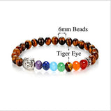 Natural Stone Tiger Eye Lava Beads 7 Chakra Bracelet Womens Buddha Head Charms Bracelet Energy Yoga Mala Bracelets for Mens Z31