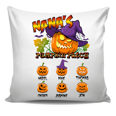 Nana's Pumpkin Patch Halloween Special Personalized Pillow Cover