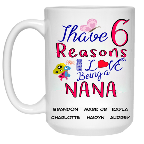 Reasons I Love Being a Grandma Limited Edition Ceramic Coffee Mug Both Sides Print