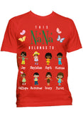 This Nana Grandma Grandpa Belongs to Personalized Relaxed Tee with Grandkids names Up to 18 Kids