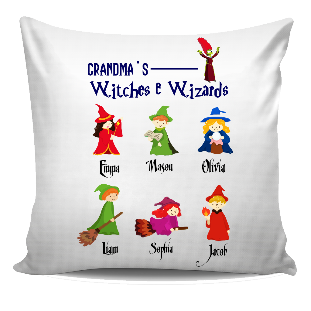 Nana Grandpa Wizards and Witches Halloween Special Personalized Pillow Cover