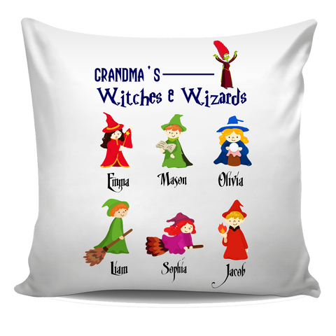 Nana Grandpa Wizards and Witches Halloween Special Personalized Pillow Cover