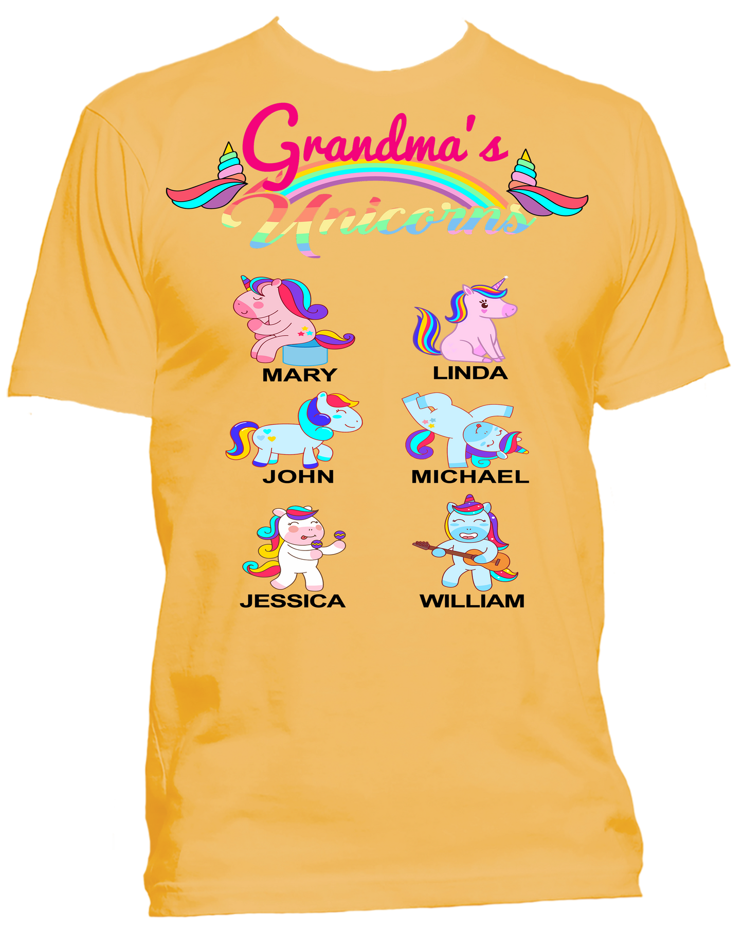 Nana Grandma Unicorns T-Shirts Exclusive Design Any Nickname up to 30 Kids